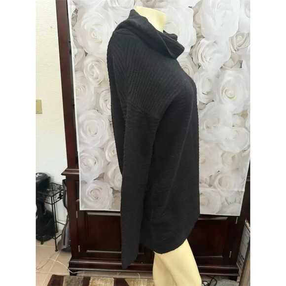 Nordstrom Collection Ribbed 100% Cashmere A-Symmetrical  Sweater Black XS- - Picture 9 of 11